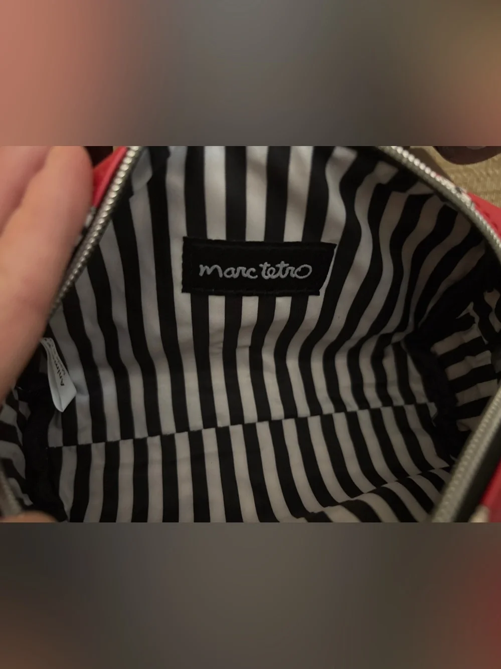 Marc Tetro Red Westie Print Cosmetic Bag. NWT